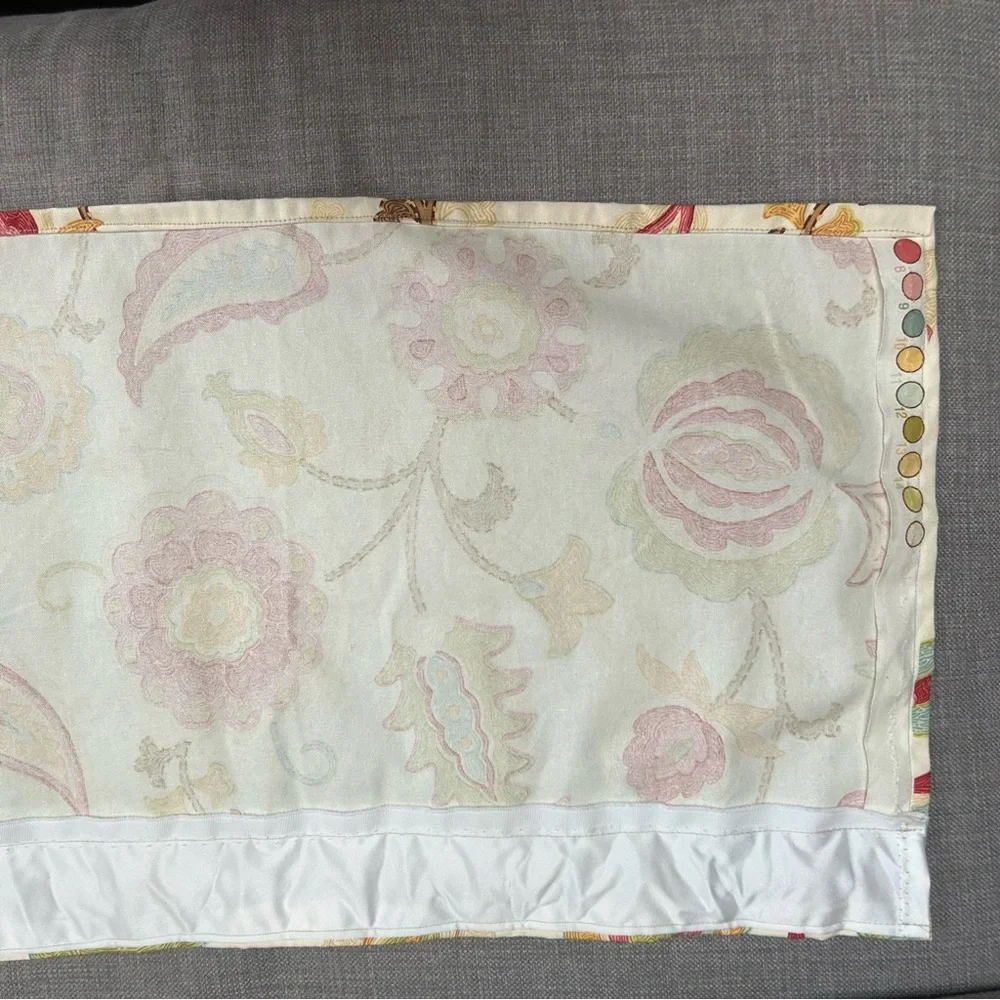 BRAEMORE Selim Punch Screen Printed Floral Window Medium Weight Valance#1230256B